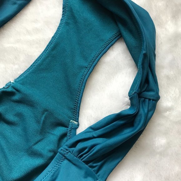 Leilani‎ Women's Teal Cayman Islands Shirred Side Basic Swimsuit Bottoms 16 NEW - Picture 5 of 6